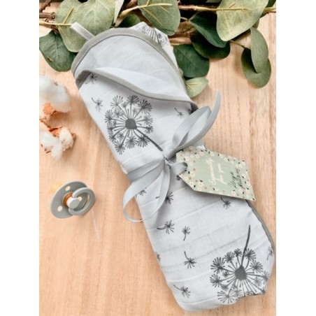 Kocyk Muślinowy dwustronny dmuchawce + popiel 100x75