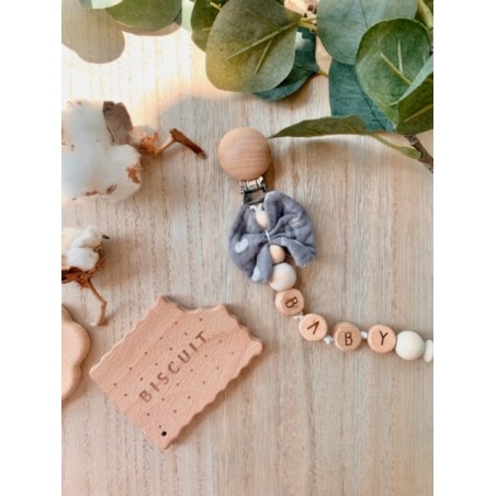 Zawieszka / łańcuszek do smoczka z muśliną baby boy boho collection