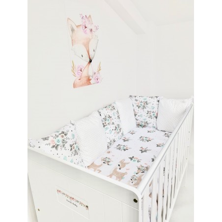 10 el.Pościel do łóżeczka 120x90 modułowa kolekcja Summer (Bambi+kropeczki)