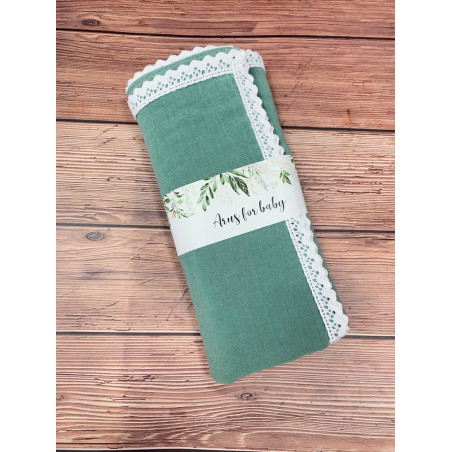 Kocyk Muślinowy 100x75 lace bottle green