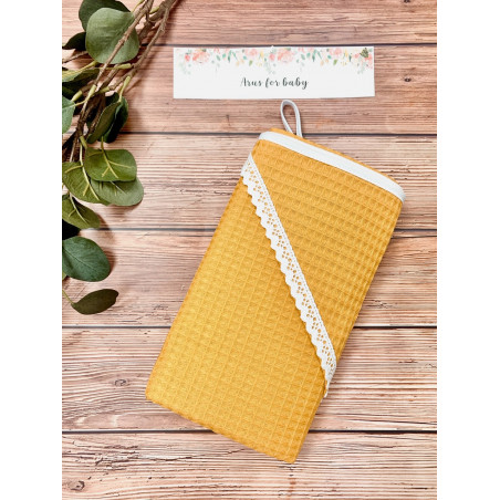 Okrycie kąpielowe 100x100 Boho collection lace mustard