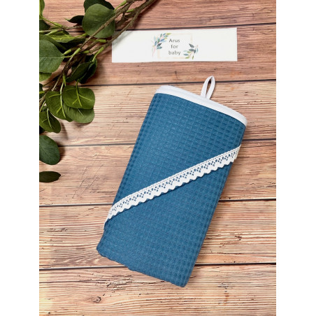 Okrycie kąpielowe 100x100 Boho collection lace deep blue