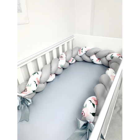 5 EL.POŚCIEL DO ŁÓŻECZKA 120X90 KOLEKCJA SUMMER POPPIES grey