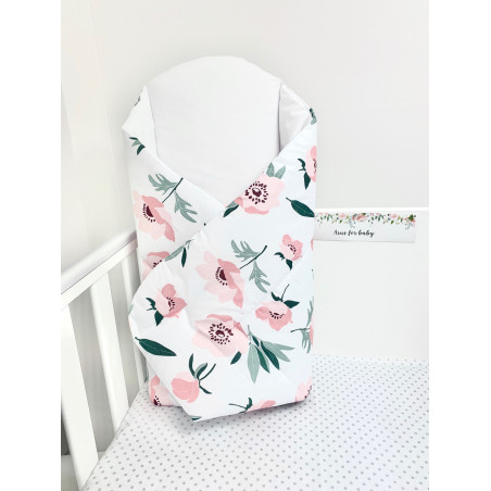 Becik, rożek usztywniany z kolekcji Summer poppies white