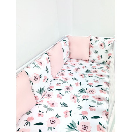 10 el.Pościel do łóżeczka 120x90 modułowa kolekcja Summer poppies rose