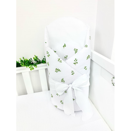 ROŻEK BECIK USZTYWNIONY WIĄZANY KOLEKCJA BOHO leafs white