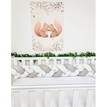 WARKOCZ OCHRANIACZ DO ŁÓŻECZKA 210CM KOLEKCJA BOHO leafs