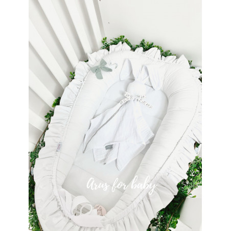 Przytulanka muślinowa handmade bunny white