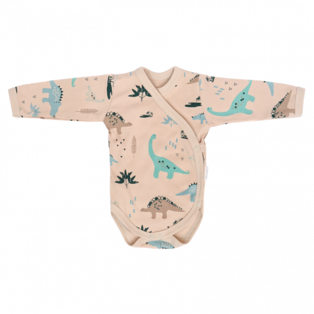 Body niemowlęce kopertowe 100% bawełna Dinosaurs