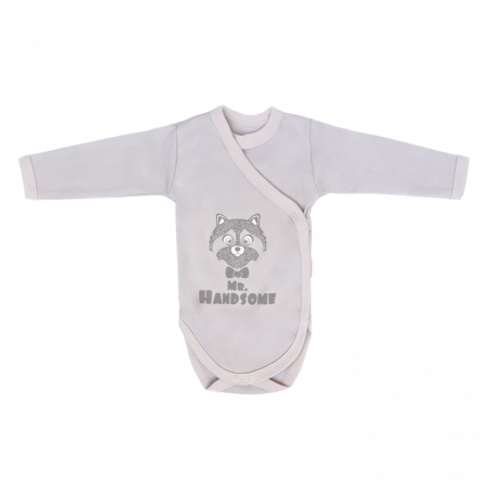 Body niemowlęce kopertowe 100% bawełna Grey Fox