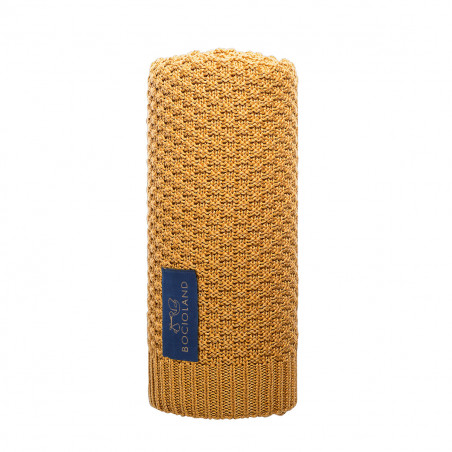 BOCIOLAND Kocyk bambusowo-bawełniany ROMA Musztarda