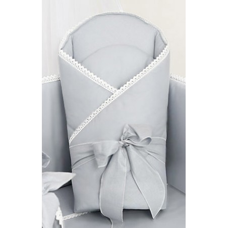 Rożek becik usztywniony wiązany LACE popiel