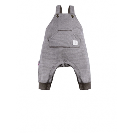 Ogrodniczki w paski UNIQUE grafitowe