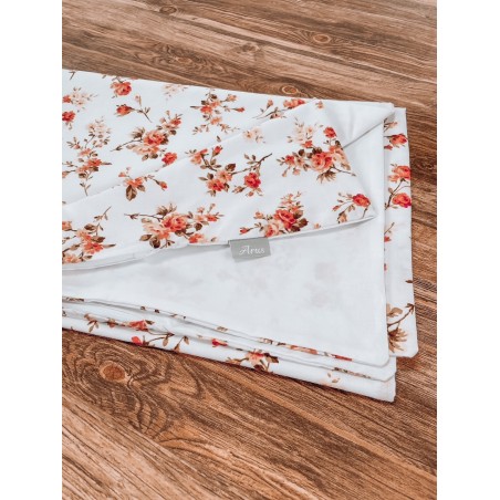 2 el.Pościel do łóżeczka 120x90 dwustronna Romantic Roses biała