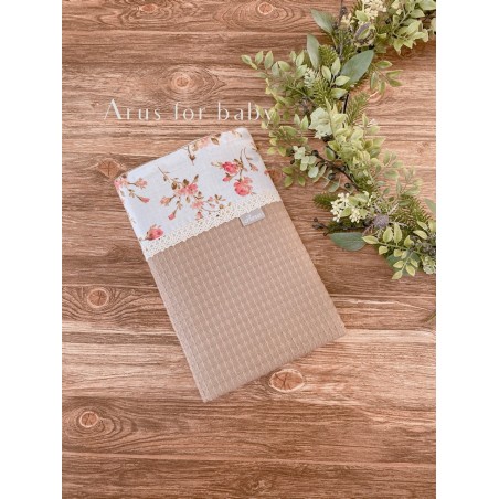 Koc / kocyk wafelek 75x100 Romantic Roses brown