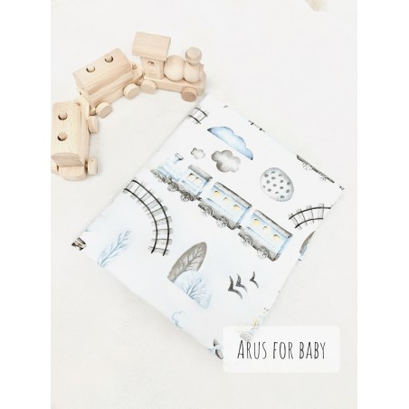 2 el.Pościel do łóżeczka 120x90 dwustronna Little Boy collection -Polar Express grey + blue