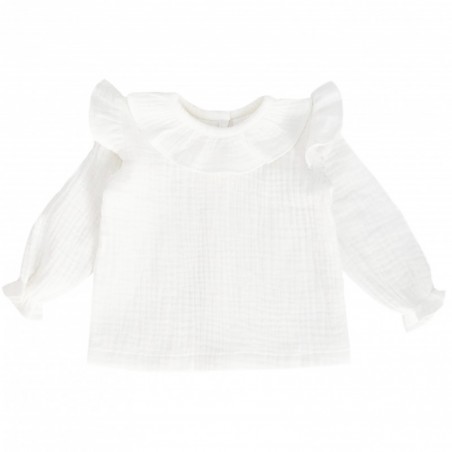 MINIME Koszula muślinowa z kołnierzykiem biała