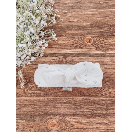 Opaska muślinowa by Arus Accessories stars white