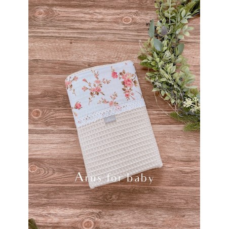 Koc / kocyk wafelek 75x100 Romantic Roses beż