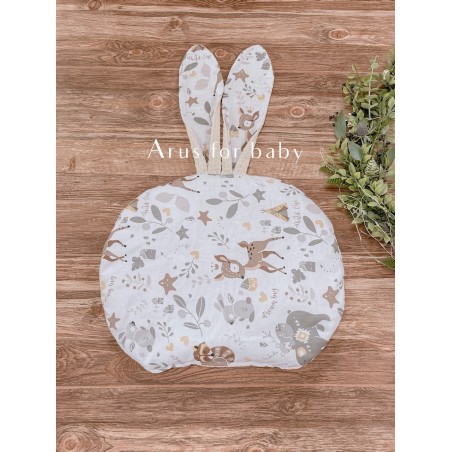 Poduszka bunny dwustronna wafelek Boho Forest + beż