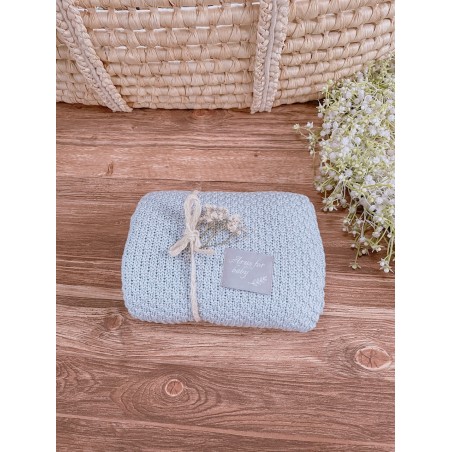 Aruś Kocyk bambusowo-bawełniany Mia zgaszony niebieski