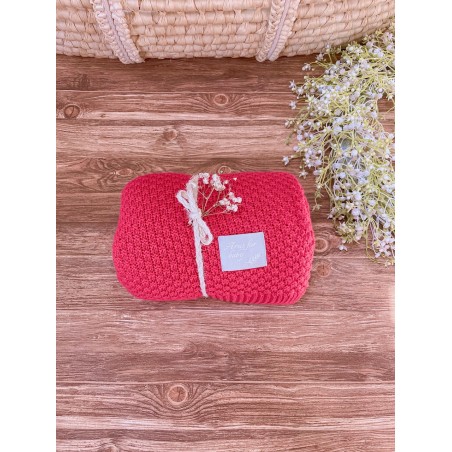 Aruś Kocyk bambusowo-bawełniany Mia czerwony