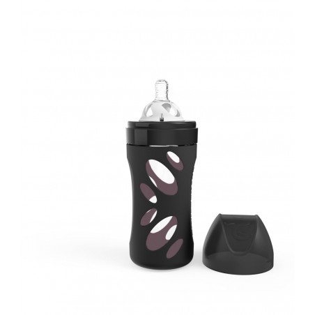 Twistshake Butelka antykolkowa szklana 260 ml Czarna