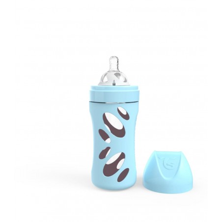 Twistshake Butelka antykolkowa szklana 260 ml Niebieska