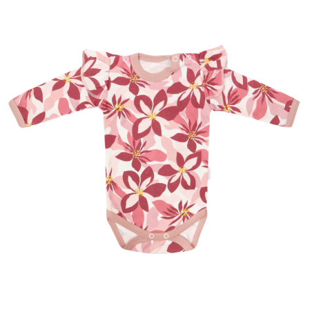 Body niemowlęce 100% bawełna MAROON FLOWERS BD6226