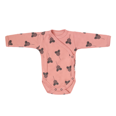 Body niemowlęce kopertowe 100% bawełna MOUSE LOLLIPOP BD6326