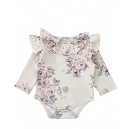Body z falbankami wrzosowe kwiaty Mini Me