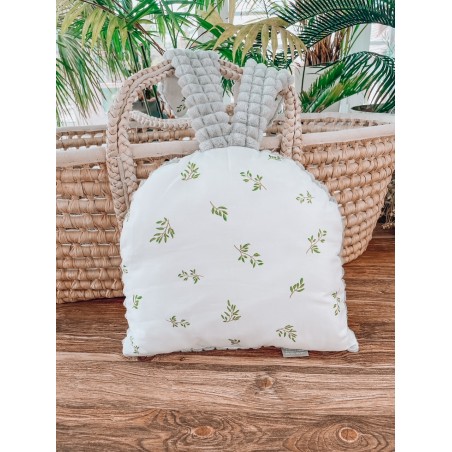 PROMOCJA Poduszka zajączek minky listki + szary