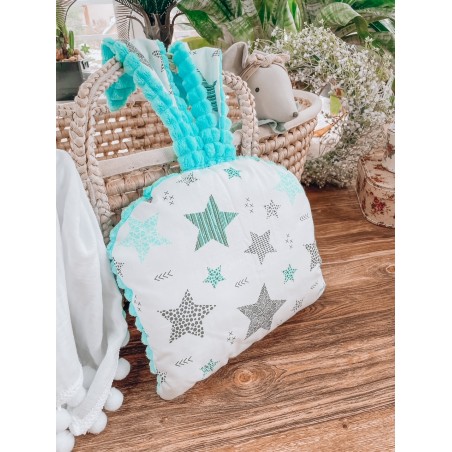 PROMOCJA Poduszka królik minky turkusowe + gwiazdy