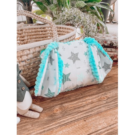 PROMOCJA Poduszka piesek minky turkusowe + gwiazdy