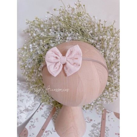 Opaska bezuciskowa by Arus Accessories Eco muslin brzoskwiniowa