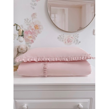 2 el. pościel z falbanką 120x90 Amelia pudrowy róż