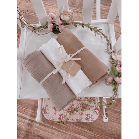 Zestaw 3 szt otulaczy muślinowych (B)