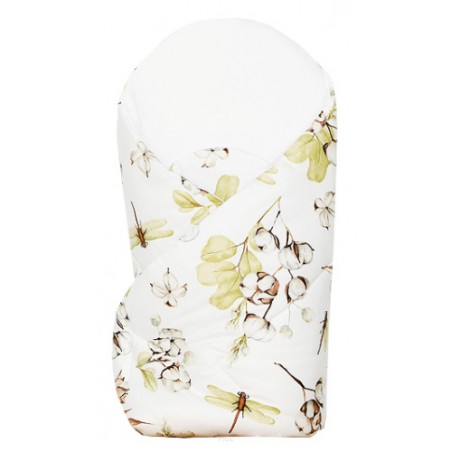 Rożek becik usztywniony zapinany na rzep (kwiat bawełny)