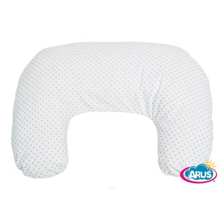 Poduszka do karmienia rogal fasolka (popiel kropki na białym)