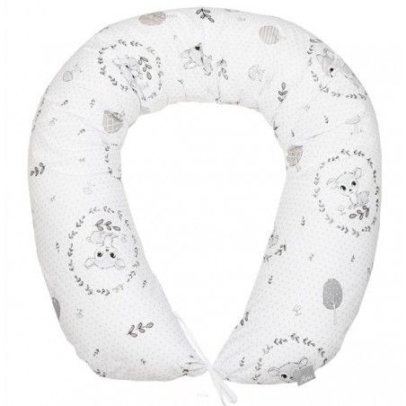 Poduszka do spania dla kobiet w ciąży do karmienia duża (wianuszki popielate)