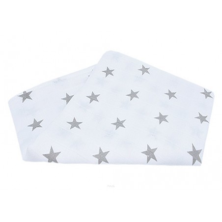 Pieluszka pielucha muślinowa (gwiazdki popielate)