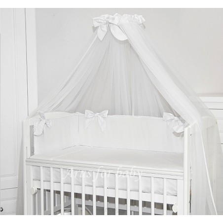 3 el. Pościel do łóżeczka Tobiasz (poszewki +ochraniacz ) (koronka biała)