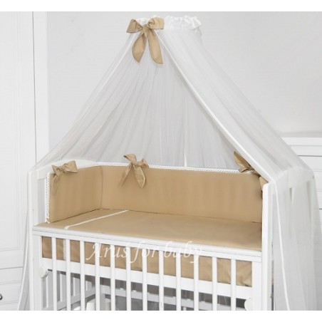 6 el. Pościel do łóżeczka Tobiasz bez baldachimu (koronka beżowa)