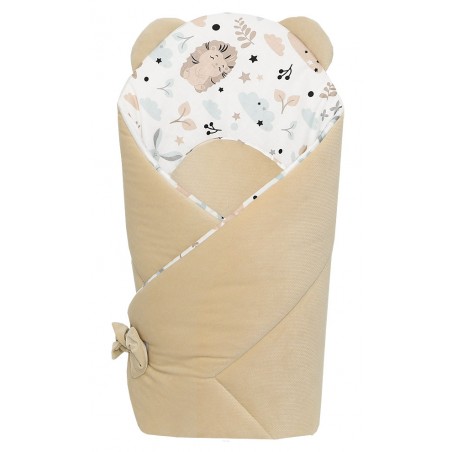 Rożek becik niemowlęcy VELVET (capuccino + jeżyki beżowe)