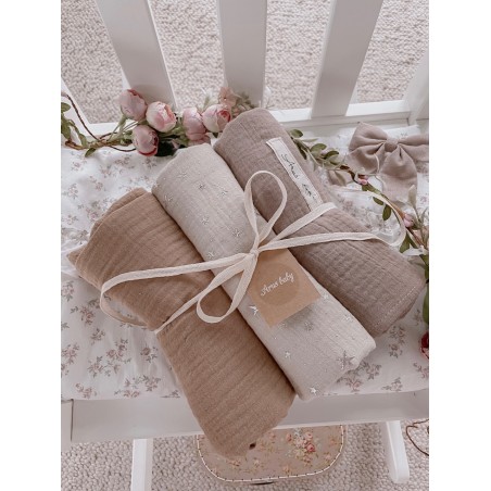 Zestaw 3 szt otulaczy muślinowych (G)