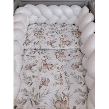 3 el.Pościel do łóżeczka 120x90 "Nature&Flowers" pastel forest