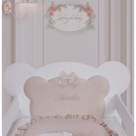 Personalizowane łóżko 160x80 Little teddy z szufladą i barierką